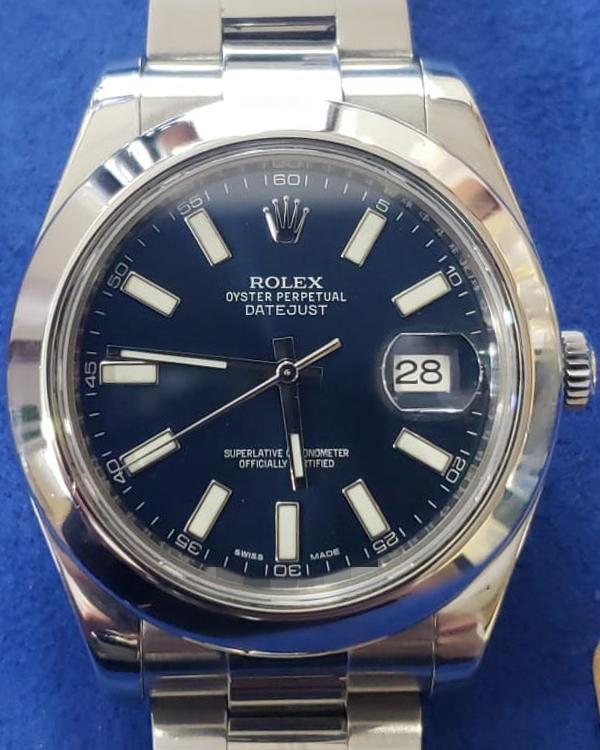 2015 Rolex Datejust II 41MM Blue Dial Steel Bracelet (116300)