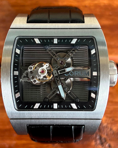 2015 Corum Ti-Bridge Tourbillion 42X52MM Skeleton Dial Leather Strap (022.710.04/0F01 0000)