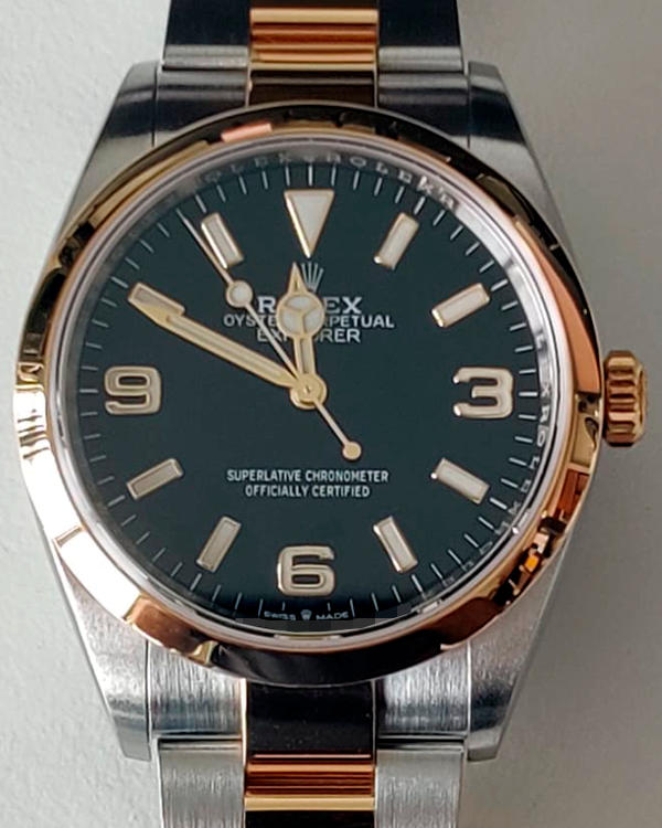 Rolex Explorer 36MM Black Dial Two-Tone Oyster Bracelet (124273)