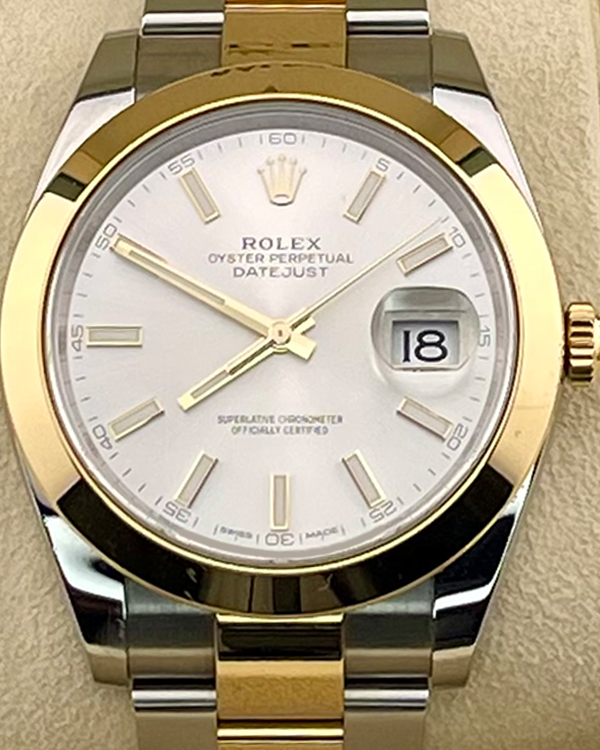 2020 Rolex Datejust 41 Yellow Gold/Oystersteel White Dial (126303)