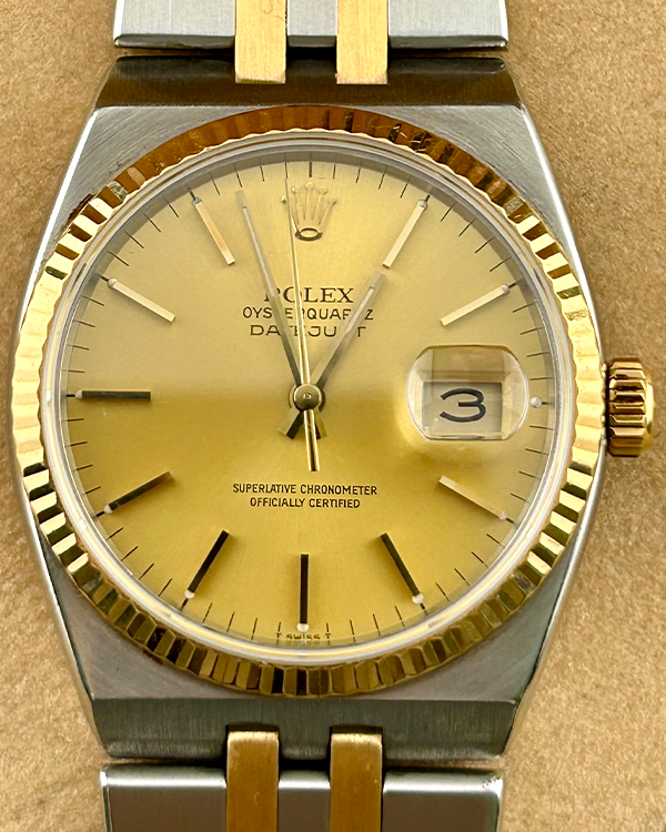 Rolex Datejust Oysterquartz 36MM Quartz Champagne Dial Two-Tone Bracelet (17013)