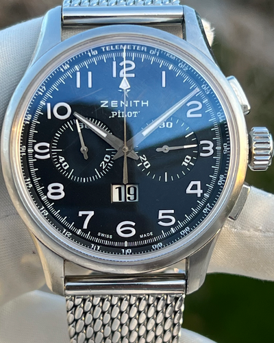 Zenith Pilot Big Date Special 42MM Black Dial Steel Bracelet (03.2410.4010/21.M2410)