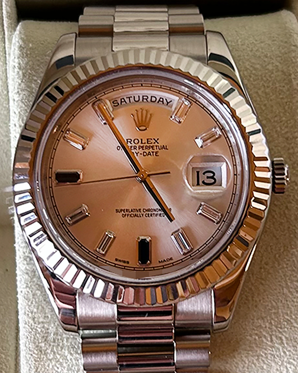 2012 Rolex Day-Date II 41MM Silver Dial White Gold President Bracelet (218239)