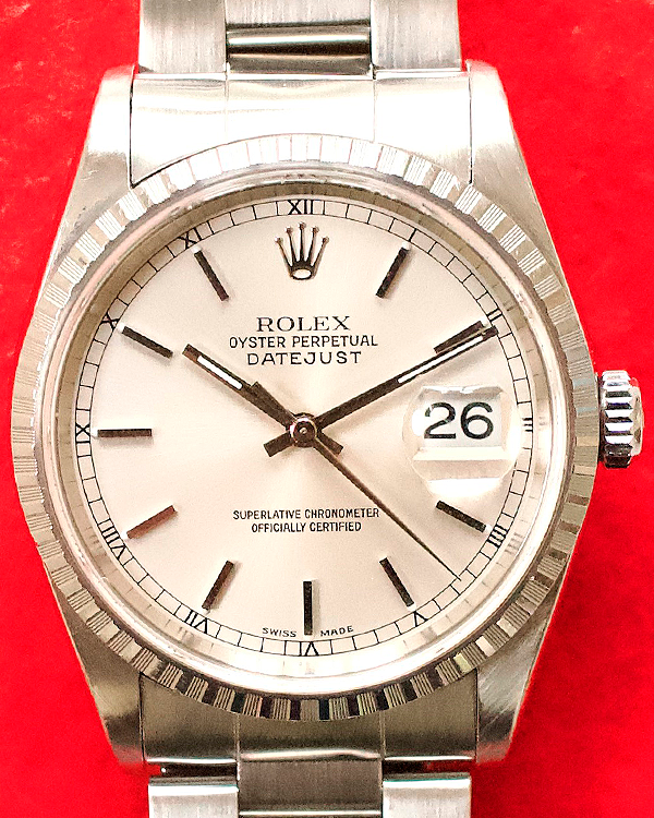 2000 (A Serial) Rolex Datejust 36MM Silver Dial Oyster Bracelet (16220)