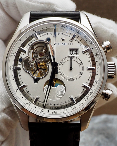 2012 Zenith El Primero Chronomaster 45MM White Dial Leather Strap (03.2160.4047/01.C713)