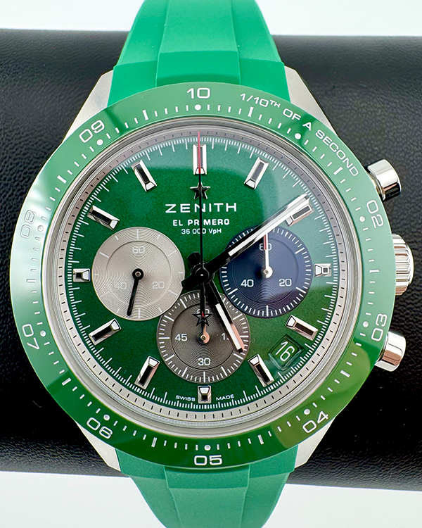 No Reserve - 2024 Zenith Chronomaster Sport 41MM Green Dial Rubber Strap (03.3119.3600/56.R952)