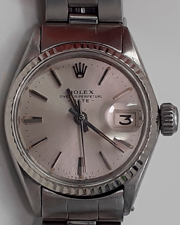 Rolex Oyster Perpetual Lady-Date 26MM Silver Dia Oyster Bracelet (6517)