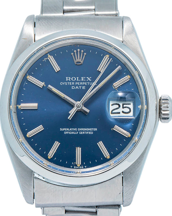 Rolex Oyster Perpetual Date 34MM Blue Dial Steel Jubilee Bracelet (1500)