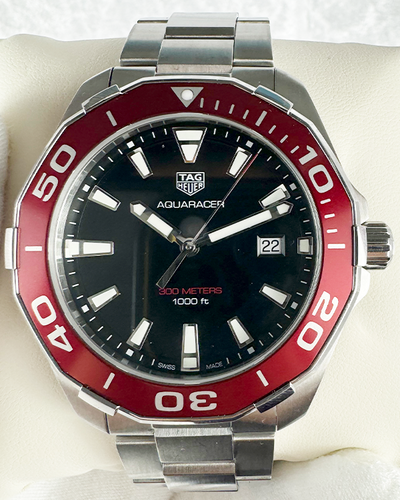 No Reserve - Tag Heuer Aquaracer 43MM Quartz Black Dial Steel Bracelet (WAY101B.BA0746)