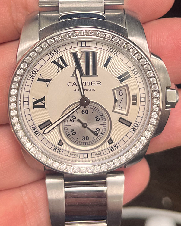 Cartier Calibre De Cartier 42MM Silver Dial Steel Bracelet (3389)