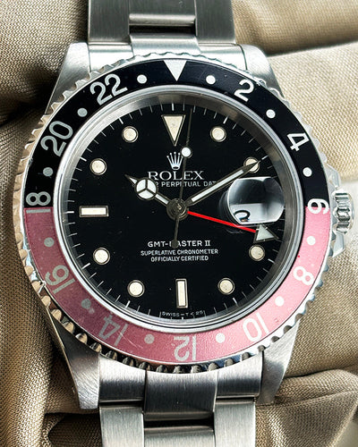 Rolex GMT-Master II "Faded Coke" 40MM Black Dial Oyster Bracelet (16710)