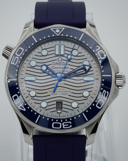 Omega Seamaster Diver 300M 42MM Grey Dial Aftermarket Rubber Strap (210.32.42.20.06.001)