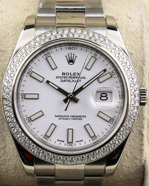 Rolex Datejust II 41MM White Dial Steel Bracelet (116334)