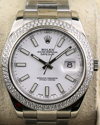 Rolex Datejust II 41MM White Dial Steel Bracelet (116334)