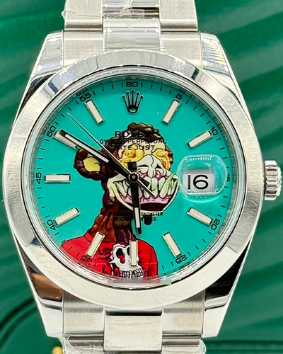 Rolex Datejust 41MM Aftermarket Turquoise "Mutant Ape NFT" Dial Oyster Bracelet (126300)