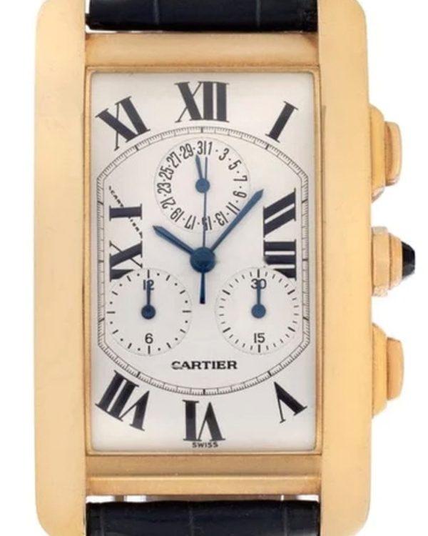 Cartier Tank Américaine 26x45MM Quartz White Dial Leather Strap (W2601156)