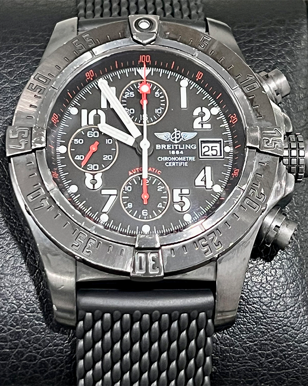 2008 Breitling Avenger Skyland 45MM Black Dial Rubber Strap (M13380)