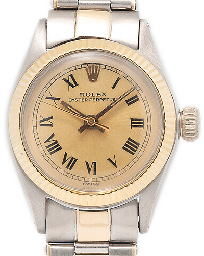 Rolex Oyster Perpetual 25MM Champagne Dial Two-Tone Bracelet (6411)