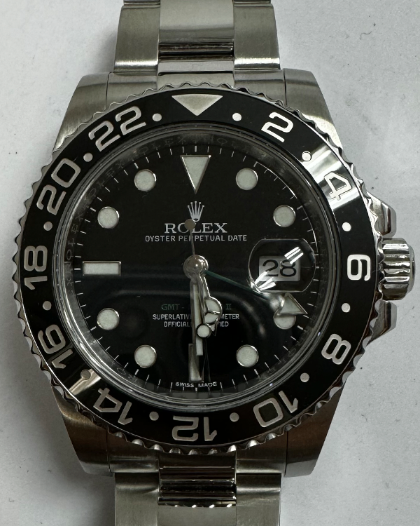 2014 Rolex GMT-Master II 40MM Black Dial Steel Bracelet (116710LN)