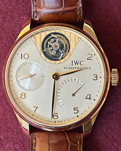 IWC Portuguese Tourbillon 44MM Silver Dial Leather Strap (IW504202)