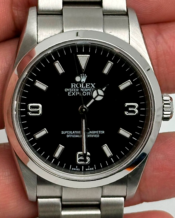 2005 (D Serial) Rolex Explorer 36MM Black Dial Steel Bracelet (114270)