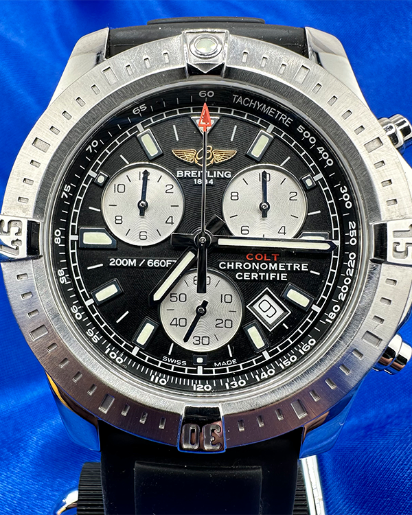 No Reserve - Breitling Colt Chronograph Black Dial (A7338811)