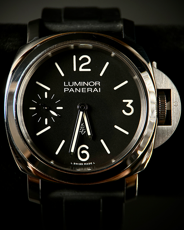 No Reserve - 2022 Panerai Luminor Logo 44MM Black Dial Aftermarket Rubber Strap (PAM01084)