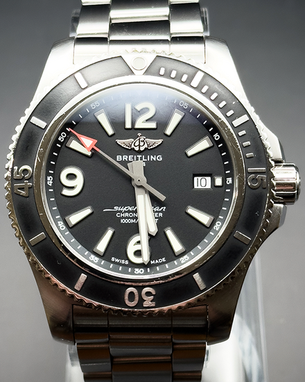 Breitling Superocean 44MM Black Dial Steel Bracelet (A17367)