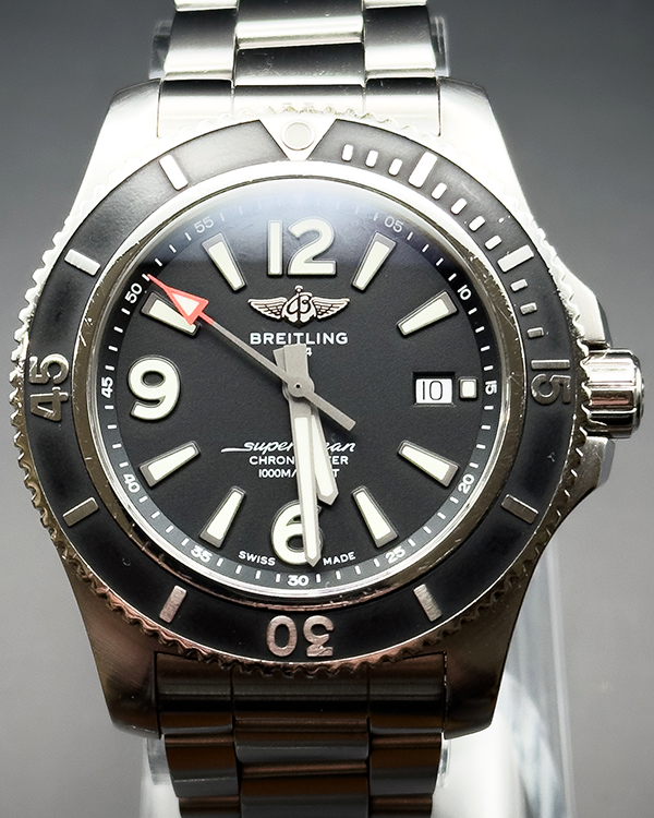 Breitling Superocean 44MM Black Dial Steel Bracelet (A17367)