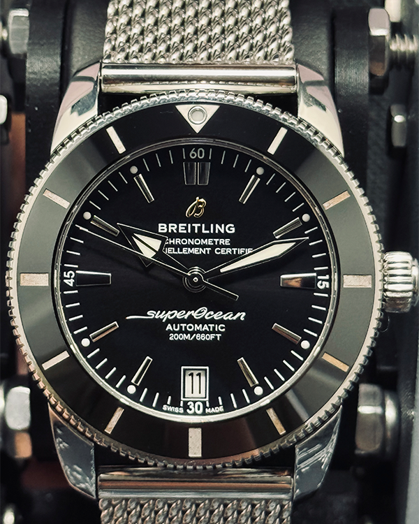 Breitling Superocean Heritage 42MM Black Dial Steel Bracelet (AB2010)