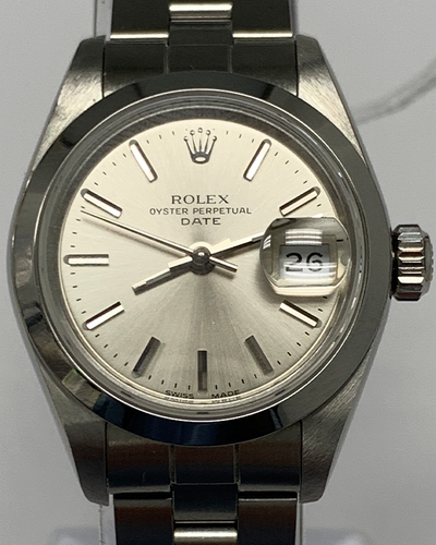 Rolex Oyster Perpetual Lady Date 26MM Silver Dial Steel Bracelet (69160)