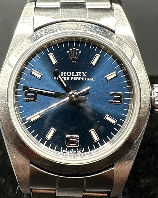 1999 Rolex Oyster Perpetual 24MM Blue Dial Steel Bracelet (76080)