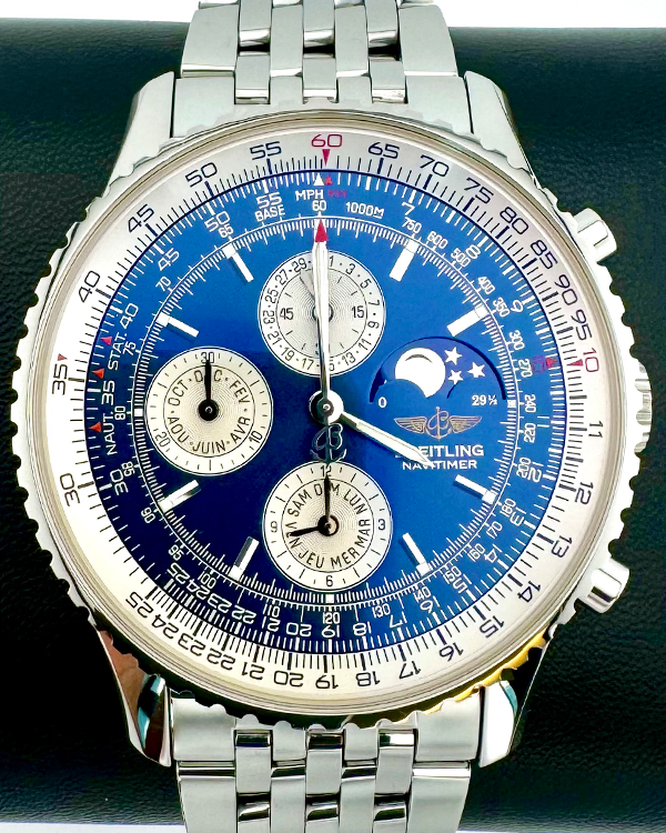 2005 Breitling Navitimer Montbrillant Olympus 43MM Blue Dial Streel Bracelet (A19340)