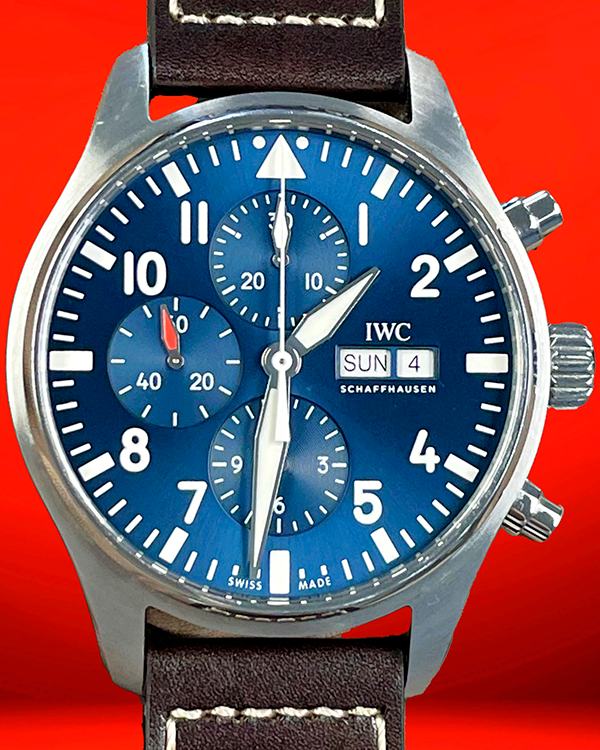 2019 IWC Schaffhausen Pilot Chronograph "Le Petit Prince" 43MM Blue Dial Leather Strap (IW377714)