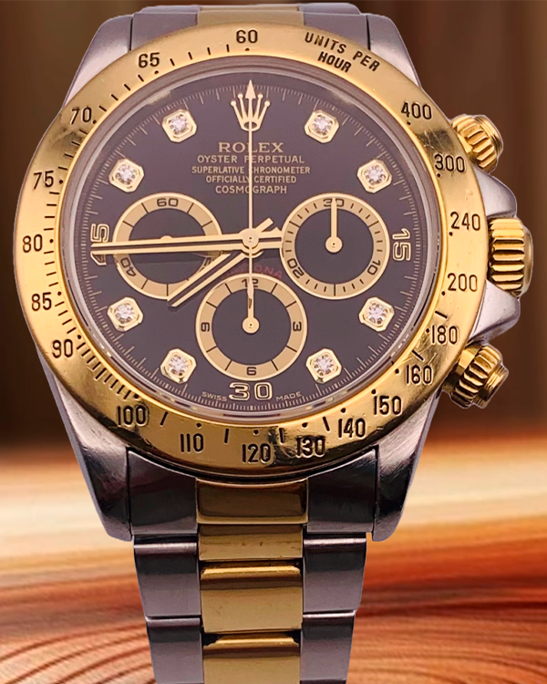 Rolex Cosmograph Daytona 40MM Black Dial Two-Tone Oyster Bracelet (16523)