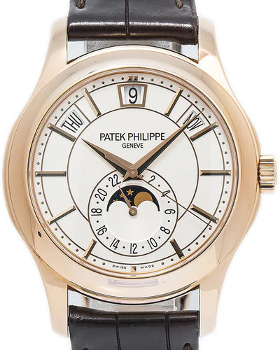 Patek Philippe Annual Calendar 40MM White Dial Leather Strap (5205R)