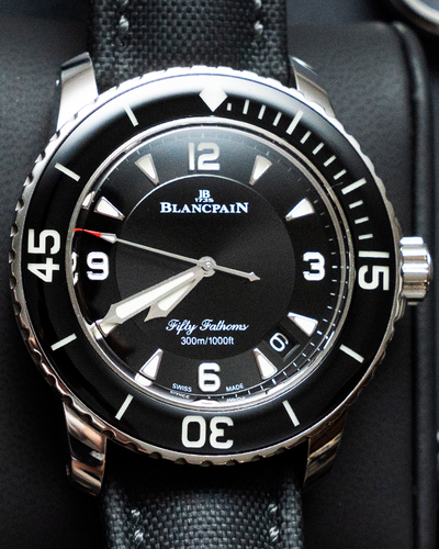 2021 Blancpain Fifty Fathoms 45MM Black Dial Textile Strap (5015-1130-52A)