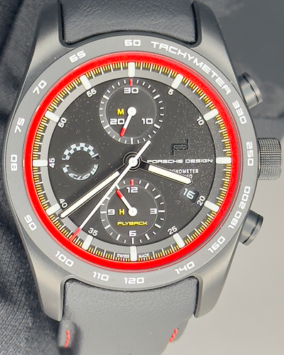 No Reserve - Porsche Design Flyback Chrono Collectors Edition 42MM Black Dial Leather Strap (6004.0.00.067.00.0)