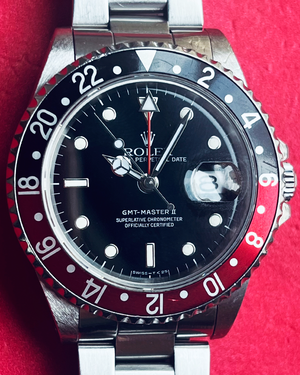 1989 (L Serial) Rolex GMT-Master II "Coke" 40MM Black Dial Steel Bracelet (16710)