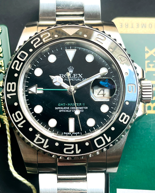 2008 (M Serial) Rolex GMT-Master II 40MM "Error Stick" Black Dial Oyster Bracelet (116710LN)