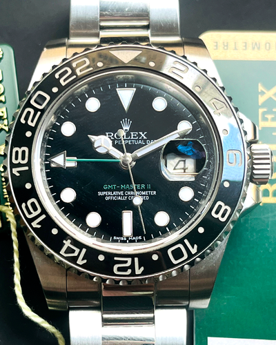 2008 (M Serial) Rolex GMT-Master II 40MM "Error Stick" Black Dial Oyster Bracelet (116710LN)