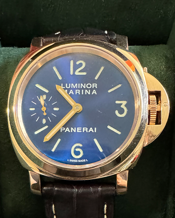 Panerai Luminor Marina "8 Days" 44MM Aftermarket Blue Dial Leather Strap (PAM00511)