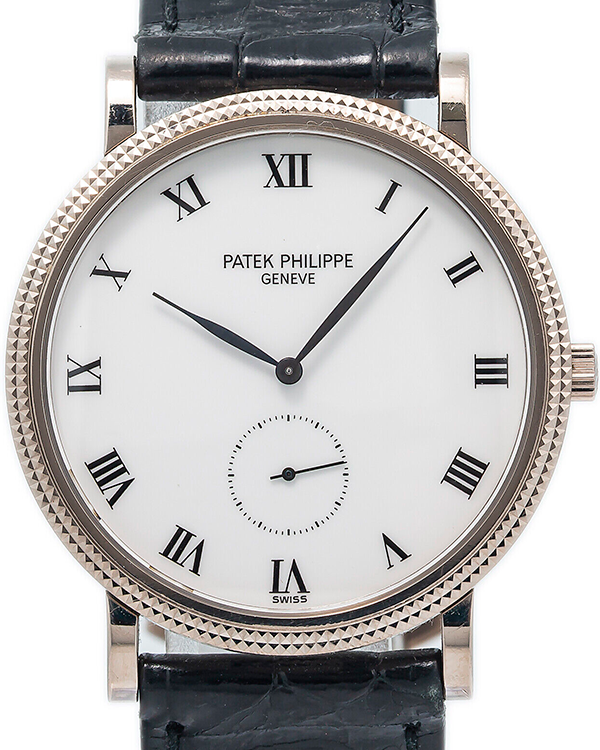 Patek Philippe Calatrava 3MM White Dial Leather Strap (3919G)