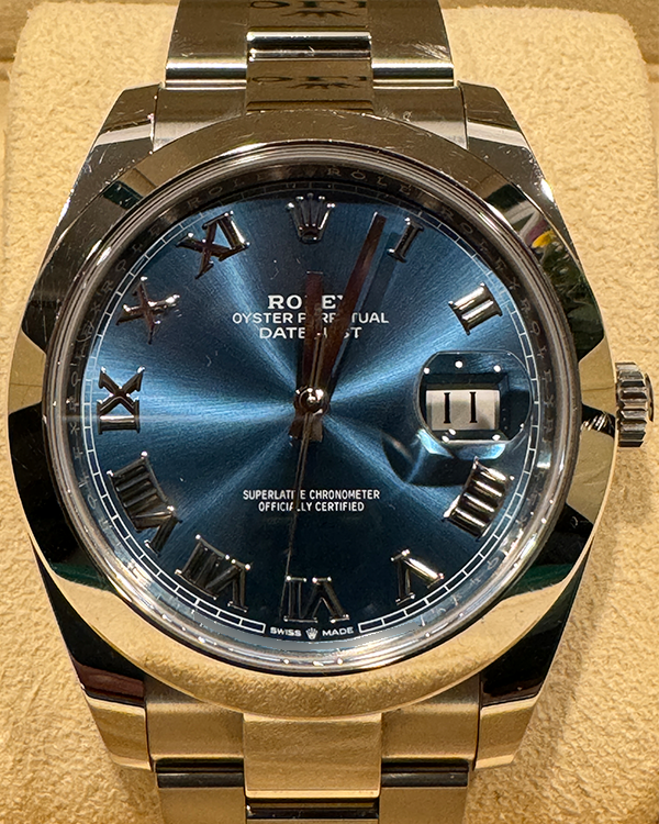 2019 Rolex Datejust 41MM Azzurro Blue Dial Oyster Bracelet (126300)