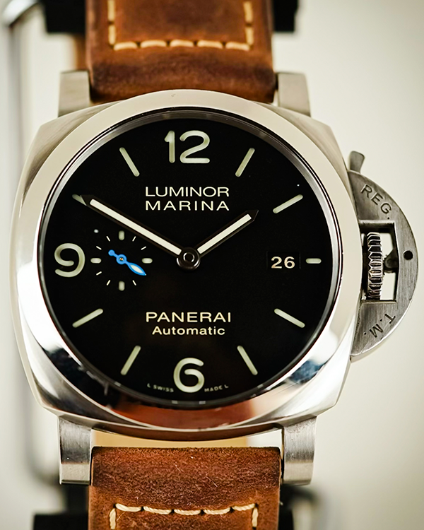 2022 Panerai Luminor Marina 1950 3 Days 44MM Black Dial Leather Strap (PAM01312)