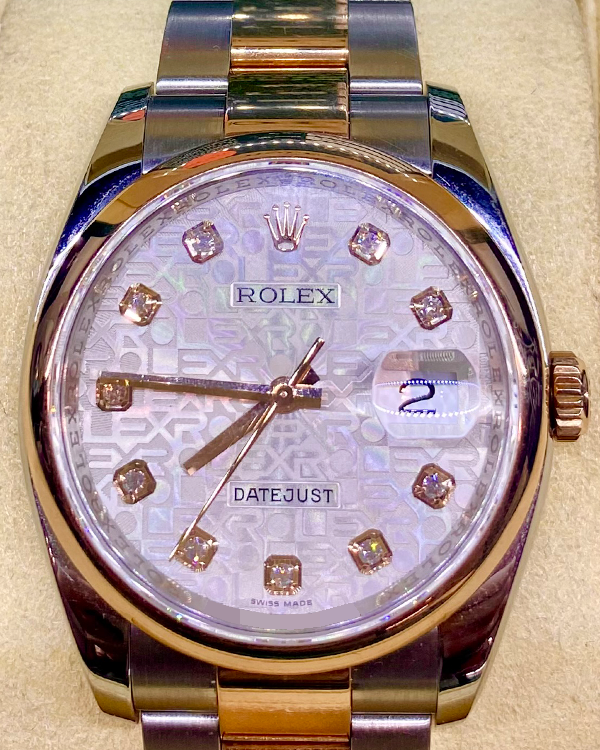 2009 Rolex Datejust 36MM White "Jubilee Motif" Dial Two-Tone Oyster Bracelet (116201)