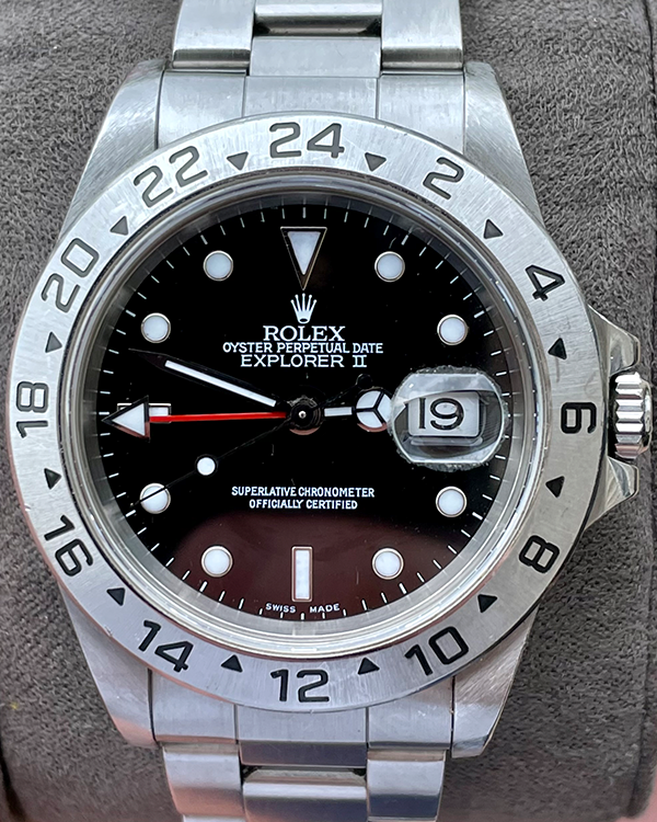 2000 Rolex Explorer II 40MM Black Dial Steel Bracelet (16570)