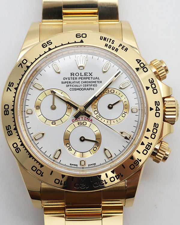 2022 Rolex Cosmograph Daytona 40MM White Dial Yellow Gold Bracelet (116508)