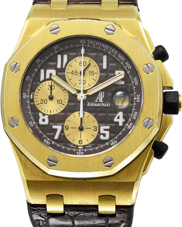 Audemars Piguet Royal Oak Offshore Chronograph Arnold Schwarzenegger 44MM Brown Dial Leather Strap (26007BA.OO.D088CR.01)