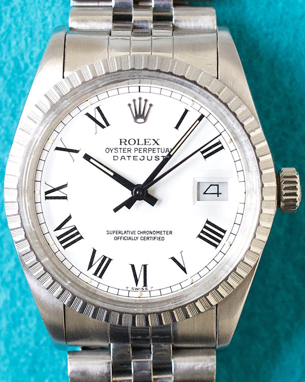 1984 Rolex Datejust Vintage 36MM White Buckley Dial Jubilee Bracelet (16030)